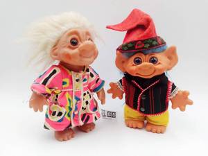 Vintage Troll Elf Doll & 1984 D.A.M Grandma Zeyda Norfin Troll Doll (Valued $200)