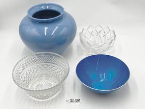 Assorted Crystal and Ceramic Decorative Vases and Bowls