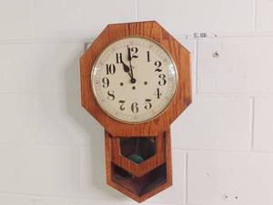 Antique Octagon Drop Regulator Wall Clock