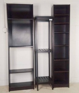 3 Black Multi Compartment Shelves