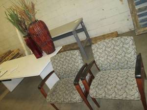 lot 8 image: (2) Office Reception Chairs and Dec...