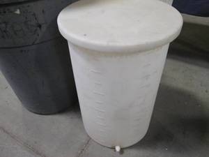 lot 58 image: (3) Commercial Trash Cans and Large...