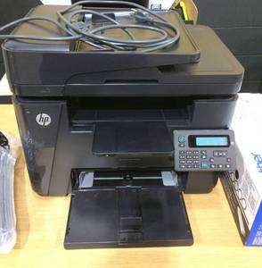 lot 3 image: MSRP $400 HP LaserJet Pro MFP M225DN Multifunction Laser Printer, CopyFaxPrintScan - Great Working Condition