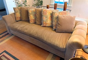 lot 20 image: Beautiful and Comfortable Upholstered Sofa by Marge Carlson