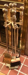 lot 27 image: Four -Piece Fireplace Tool Set