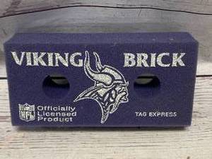 lot 7 image: Minnesota Vikings 1990s NFL Foam Brick (Sold $29 on Ebay)