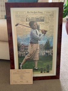 lot 18 image: Framed Offset Lithography by Douglas London The Grand Slam