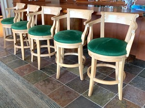 lot 22 image: Set of Five Barstools by Guy Chaddock
