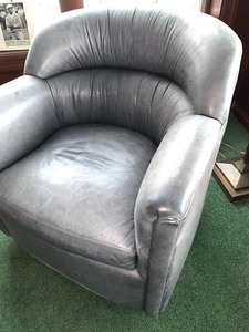 lot 113 image: Leather Gray Chair by Hancock and Moore