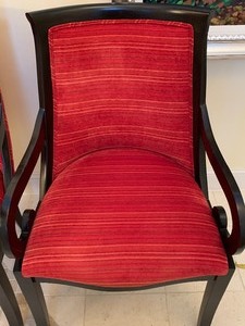 lot 127 image: Pair of Decorative Red Arm Chairs