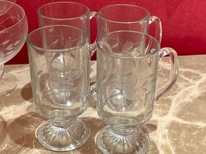 lot 134 image: Etched Glassware Items