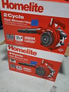 2 HomElite 2-Cycle Handheld Gas Leaf Blower