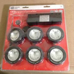lot 36 image: 6-Light Xenon Black Under Cabinet Puck Light Kit by Hampton Bay- open box