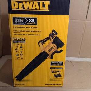 lot 45 image: 125 MPH 450 CFM 20V MAX Lithium-Ion Cordless Brushless Blower (tool only) by DEWALT- open box not used