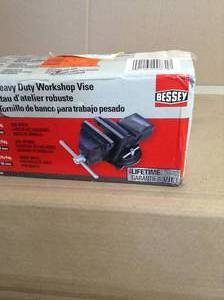 lot 77 image: 4 in. Heavy-Duty Bench Vise with Swivel Base by BESSEY- open box