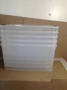lot 79 image: 70 Qt. Ultra Storage Box by Sterilite-set of 5