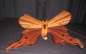 lot 40 image: LARGE WOODEN BUTTERFLY
