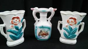 lot 57 image: ANTIQUE 3 TALL VASES