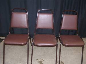 lot 75 image: 3 STACKING CHAIRS