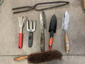 lot 65 image: Misc. Tool Lot & 19 Blacksmith Tongs