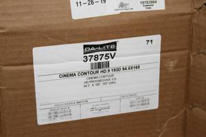 lot 19 image: Da-Lite 37875V Cinema Contour Fixed Frame Projector  Video Projection Screen ($3,000 Online)