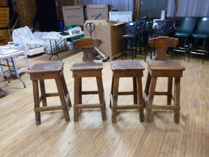 4 Wooden Bar Stools