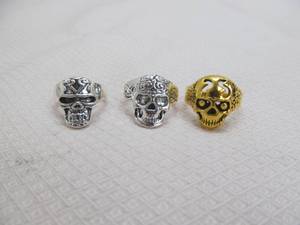 Mens biker skull rings