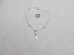 Sterling marker necklace, marked mens eagle ring