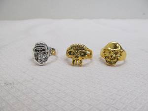 Mens biker skull rings