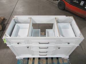 lot 101 image: Home Decorators Collection Melpark 48 in. W x 22 in. D Bath Vanity in White Melpark 48W