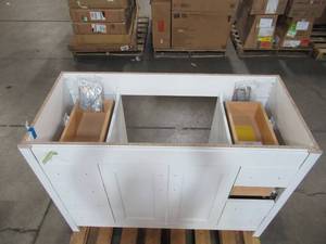 lot 108 image: Home Decorators Collection Westcourt 49 in. W x 22 in. D Bath Vanity in White WT48P2V11-WH