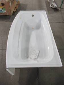 lot 113 image: Delta Classic 400 Curve 5 ft. x 33 in. Acrylic Bathtub with Left-Hand Drain in White BVS400CL