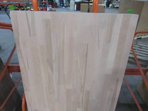 lot 605 image: Hardwood Reflections Unfinished Beech 4 ft. L x 25 in. D x 1.5 in. T Butcher Block Countertop 152550HDBE-50