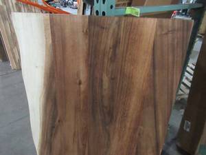 lot 607 image: Hardwood Reflections 4 ft. x 2 ft. 1 in. x 1.5 in. Butcher Block Countertop with Live Edge in Solid Wood Oiled Acacia 1525HDACA-50