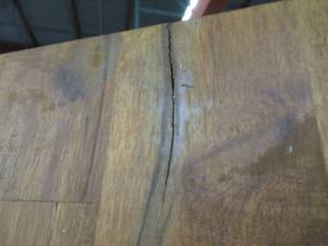 lot 608 image: Interbuild Acacia 6 ft. L x 40 in. D x 1 in. T Butcher Block Island Countertop in Golden Teak Stain 669261