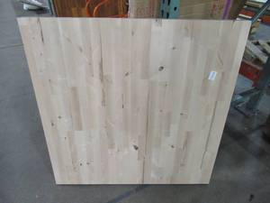 lot 609 image: Hardwood Reflections 3 ft. L x 3 ft. D x 1.5 in T Butcher Block Countertop in Unfinished Birch BBCT153636