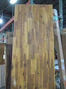 lot 612 image: Interbuild 8 ft. L x 2 ft. 1.5 in. D x 1 in. T Butcher Block Countertop in Golden Teak Stained Acacia 668967