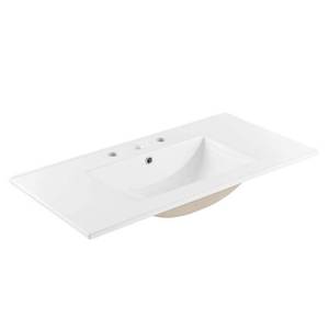 lot 203 image: Modway Cayman 36 in. Bathroom Sink Vanity Top in White, EEI-4203-WHI.