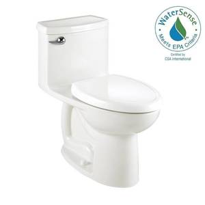 lot 208 image: American Standard Compact Cadet 3 FloWise 1-Piece 1.28 GPF Single Flush Elongated Toilet in White, 2403.128.020.