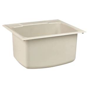lot 220 image: Mustee 22 in. x 25 in. Fiberglass Self-Rimming Utility Sink in Biscuit, 10CBT