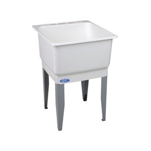 lot 224 image: Mustee 14 Utilatub Laundry Tub Floor Mount, 25-Inch x 23-Inch, White, 14.