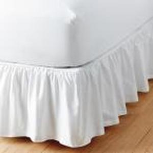 lot 54 image: Simple Tuck 21 in. Gathered Solid White Queen Bed Skirt, GR41-Q-WHITE, NEW