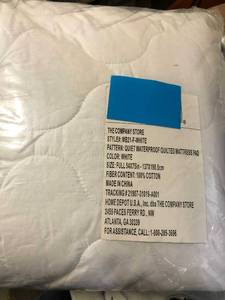 lot 63 image: Quiet Waterproof Quilted Cotton Mattress Pad Full, MB21-F-WHITE, NEW