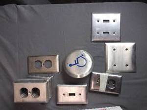 lot 28 image: Misc.  Metal Switch Plate Covers