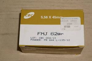 lot 50 image: 50 Rounds - CBC 5.56x45mm 62 Gr FMJ Ammunition
