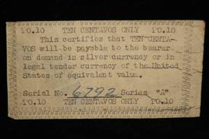 lot 102 image: US Government Emergency Issue Currency Certificate