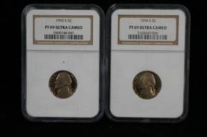 lot 91 image: 2 NGC Graded Proof Nickels