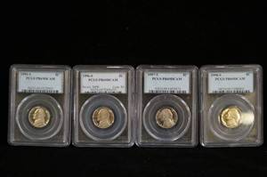 lot 92 image: 4 PCGS Graded Proof Nickels