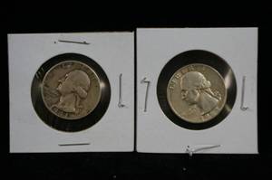 lot 99 image: 2 Washington Silver Quarters