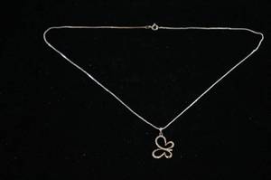 lot 126 image: Sterling Silver Butterfly Pendant with Chain